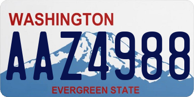 WA license plate AAZ4988