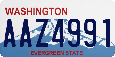WA license plate AAZ4991
