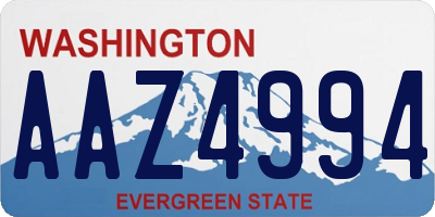 WA license plate AAZ4994