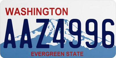 WA license plate AAZ4996