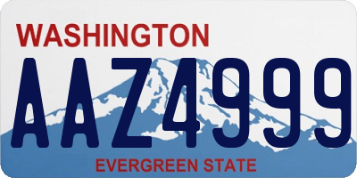 WA license plate AAZ4999