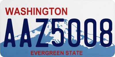 WA license plate AAZ5008