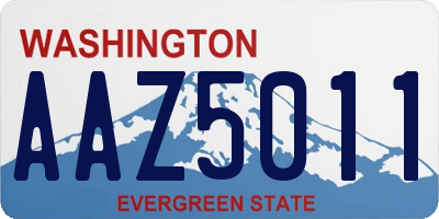 WA license plate AAZ5011