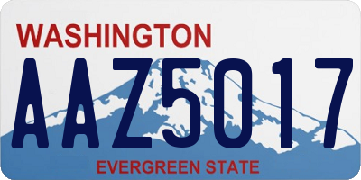 WA license plate AAZ5017