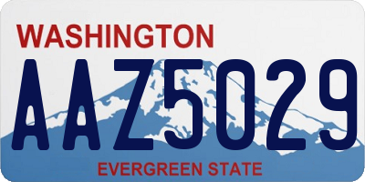 WA license plate AAZ5029