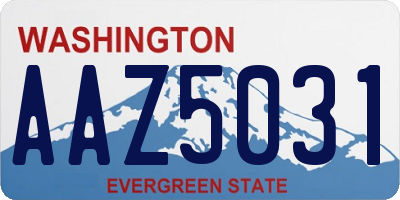 WA license plate AAZ5031