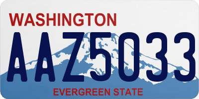 WA license plate AAZ5033