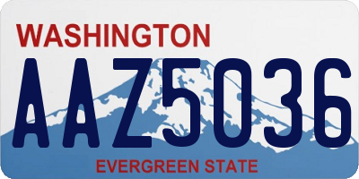 WA license plate AAZ5036