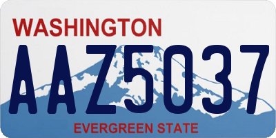 WA license plate AAZ5037