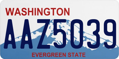 WA license plate AAZ5039