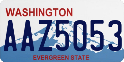 WA license plate AAZ5053