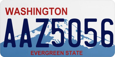 WA license plate AAZ5056