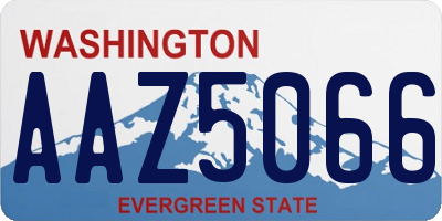 WA license plate AAZ5066