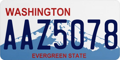 WA license plate AAZ5078