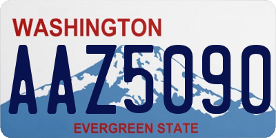 WA license plate AAZ5090