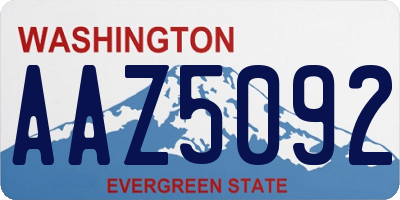 WA license plate AAZ5092