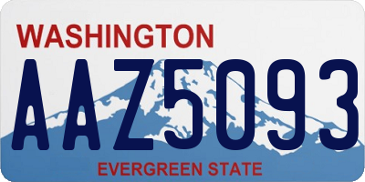 WA license plate AAZ5093