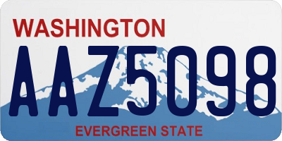 WA license plate AAZ5098