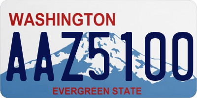 WA license plate AAZ5100