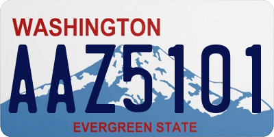 WA license plate AAZ5101