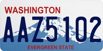 WA license plate AAZ5102