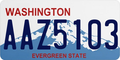 WA license plate AAZ5103