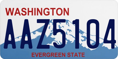WA license plate AAZ5104