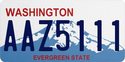 WA license plate AAZ5111