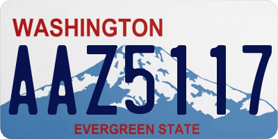 WA license plate AAZ5117
