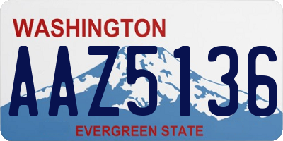 WA license plate AAZ5136