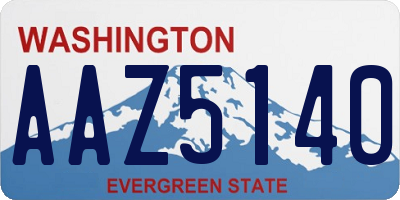 WA license plate AAZ5140