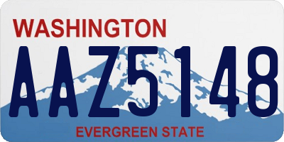 WA license plate AAZ5148