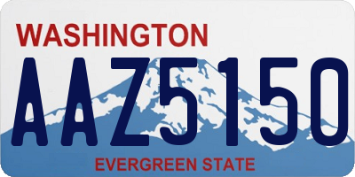 WA license plate AAZ5150