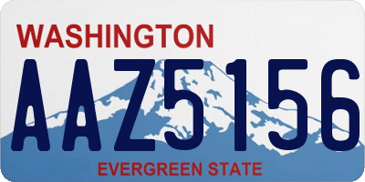 WA license plate AAZ5156