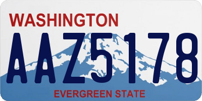 WA license plate AAZ5178