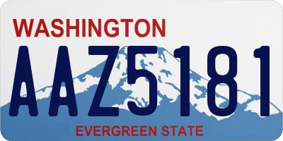 WA license plate AAZ5181
