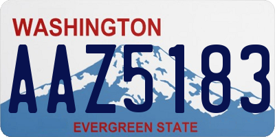 WA license plate AAZ5183