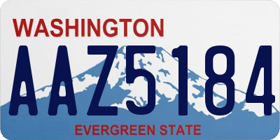 WA license plate AAZ5184