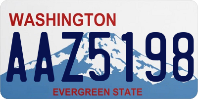 WA license plate AAZ5198