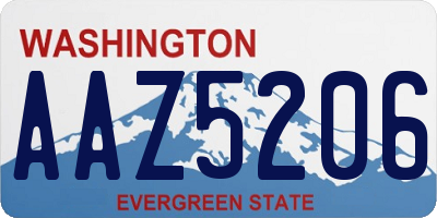 WA license plate AAZ5206