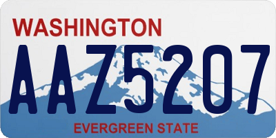 WA license plate AAZ5207