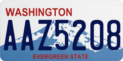 WA license plate AAZ5208