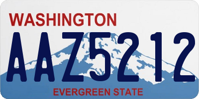 WA license plate AAZ5212