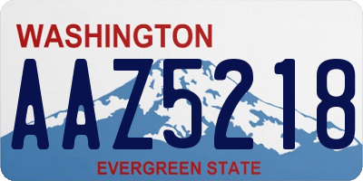WA license plate AAZ5218