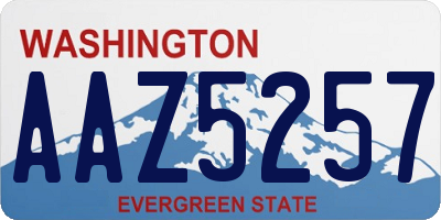 WA license plate AAZ5257