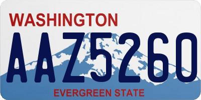 WA license plate AAZ5260