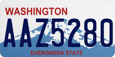 WA license plate AAZ5280