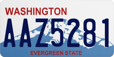 WA license plate AAZ5281