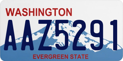 WA license plate AAZ5291