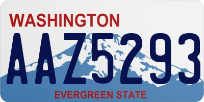 WA license plate AAZ5293